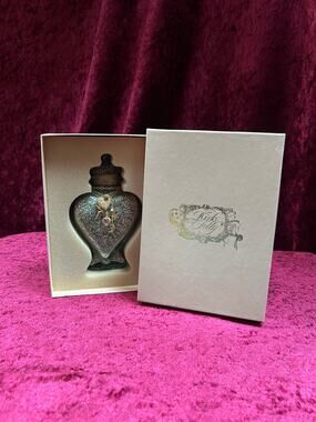 VTG Kirks Folly Glass Follydust Glitter Heart Jar Celestial Charm Original Box